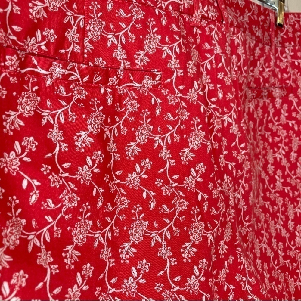 Land N Sea Chino Shorts Salmon Coral Floral Size 14 - Picture 15 of 16